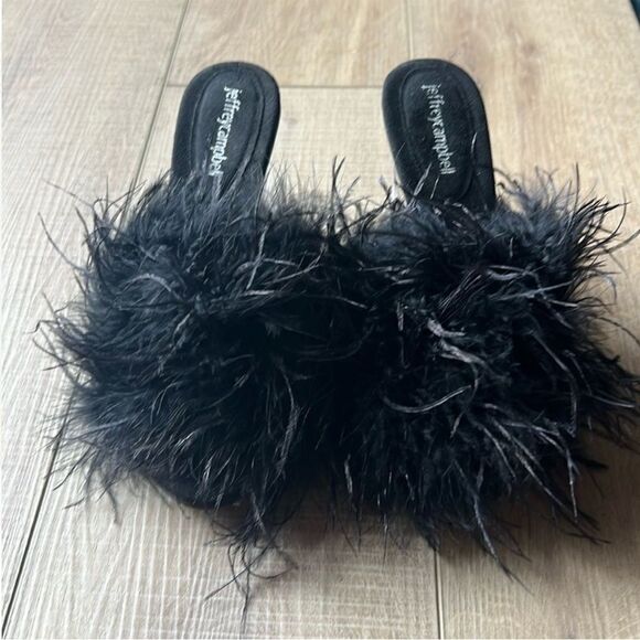 Jeffrey Campbell Free People Daisy Black Heel Feathers US 8 - Picture 3 of 7